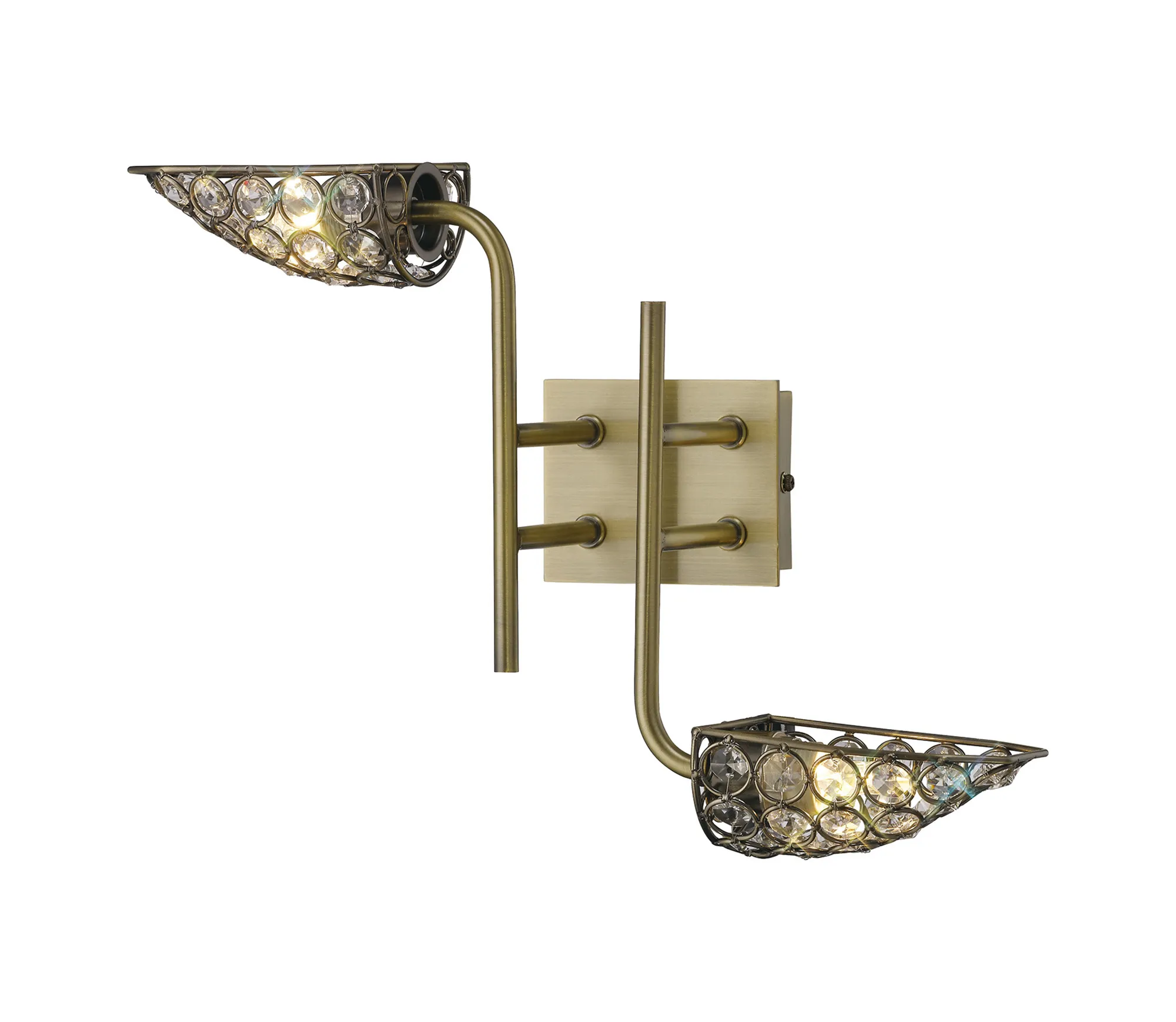 Ashton Crystal Wall Lights Diyas Armed Wall Lights